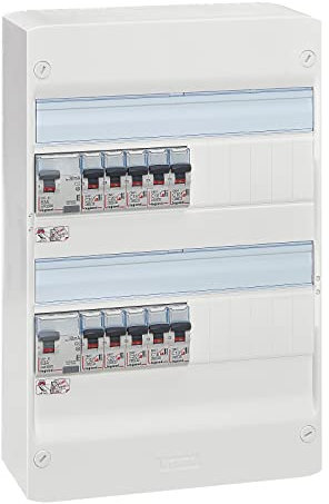 LEGRAND - Tableau Électrique Pré-équipé 2 Rangées Evolué - Équipé de Disjoncteurs Automatiques - Pour Logement T1/T2 - Fabriqué En France - Blanc