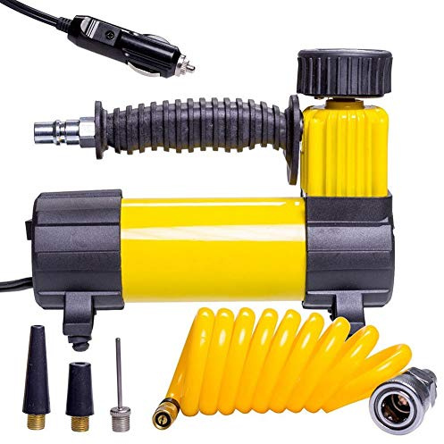 Ki Tools Mini Compressore Aria Portatile 12V per Gomme Auto Moto Gonfiatore per Biciclette e Gonfiabili Dunlop