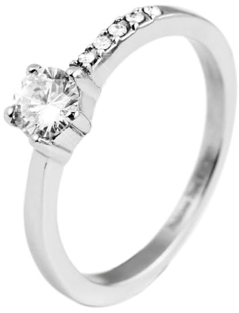 Akzent Damen Ring, Edelstahl, poliert, Gr. 56, geeignet für Verlobung oder Hochzeit, Geschenkidee für Damen inkl. Geschenkbox