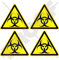 Biohazard Warnaufkleber, 50 mm, Covid Virus, biologische Gefahr, Dreieck, Vinyl-Aufkleber für Stoßstange, 4 Stück