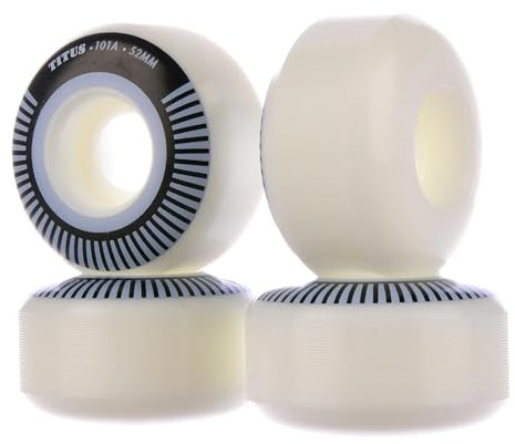 TITUS Skateboard Rollen Classic Bicolor Regular mit der Härte 101A in White-Lightgrey 52 mm | Allrounder Skateboard Wheels in guter Qualität | Premium Skateboard Räder