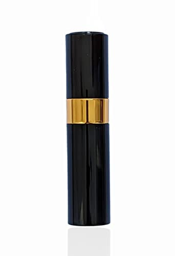 Essential Twist-up Perfume or Aftershave Travel Atomizer, 10ml, includes Filling Funnel (BLACK & GOLD)