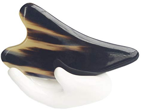 Schabendes Körperhorn 11 Cm Dickes Gesichtswerkzeug Aus Natürlichem Büffelhorn Multifunktionales Schwarzes Blumenmuster