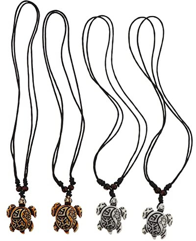 4 Pezzi Tartarughe Marine Collane con Ciondolo Collana Collana Cavo Corda Collana Animale Gioielli per Ragazzo Uomo San Matrimonio Compleanno Bianco/
