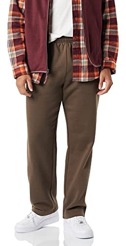Amazon Essentials Men's Fleece Open Bottom Sweatpant (Available in Big and Tall), Medium Brown, XS