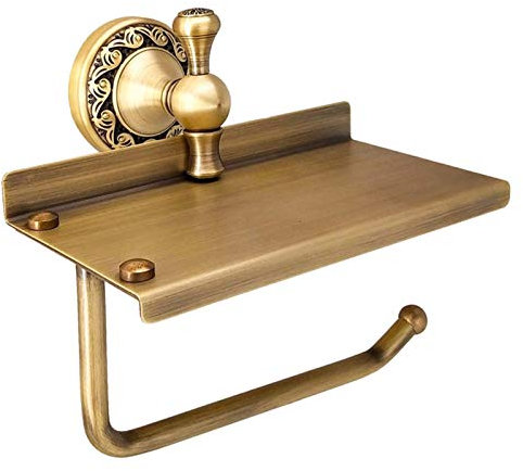 Toilettenpapierhalter aus antikem Kupfer, multifunktionaler Toilettenpapierhalter an der Wand, Toilettenpapierhalterung aus Metall an der Wand, Tissue Box-Handyhalter, geeignet für Hotel/Z