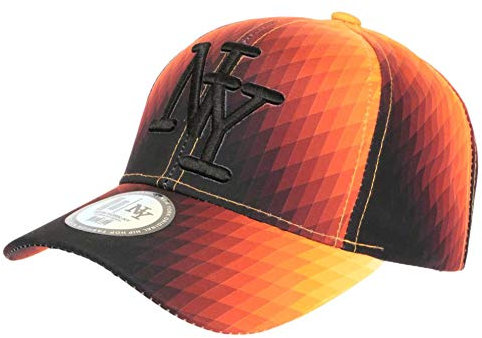 Cap NY Orange und Schwarz, Design Seventies Original Baseball Heptys – Herren Gr. Einheitsgröße, Orange
