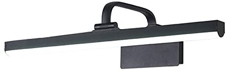HKLY Vintage Spiegelleuchte Bad Schwarz Matt, Badezimmer Spiegellampe LED Retro mit Schwenkbarem Lampenkopf, IP44 Badlampe Wandleuchte Innen Antik Schminklicht 3000K Warmweiß,42cm/8w
