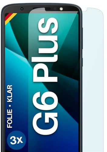 moex für Motorola Moto G6 Plus Schutzfolie Displayschutz Folie Ultra-klar HD 0,2 mm kompatibel mit jeder Hülle, Anbringen ohne Blasen, Handyfolie Extra Kratzfest, FlexProtect 3 Stück