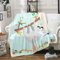 Loussiesd Niedlich Faultier drucken Decke 220x240cm Kinder Kuscheldecke für Jungen Frauen Faultier Tier Wohndecke Tropenpflanzen Blumenblätter Geäst Muster Flanell Fleecedecke