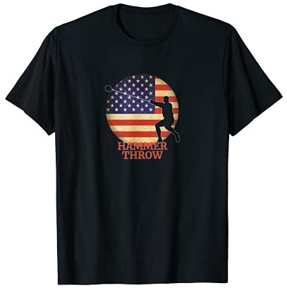 Track and Field USA Team Thrower American Flag Hammer Throw T-Shirt