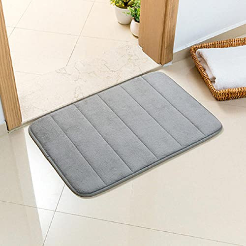 ZJXSNEH Memory Foam Absorbierende Bodenmatten,rutschfeste Bodenmatten am Eingang des Badezimmers und der Toilette,dekorative Fußmatten für Wohnzimmer und Schlafzimmer-Grau o 80x140cm