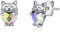 Katze Ohrstecker 925 Silber Creolen Mädchen Kätzchen Hypoallergen Ohrringe mit Kristall Katzen Schmuck Tier Katze Geschenke für Kinder Frauen Damen…