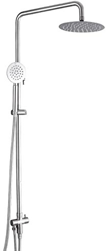 Ensemble de Douche Mural Brossé 2 Fonctions Inox Colonne de Douche Mitigeur pour Baignoire Set de Douche Température Non Réglable