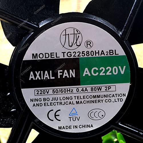 CYRMZAY Compatible For AXLAL FAN TG22580HA2BL 220/240V 0.4A 80W cooling fan 225x225x80mm