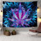 Bzhilja Weed Wandteppich, cooler Marihuana, kleiner Wandbehang für Herren-Schlafzimmer, Trippy Purple Blue Stoner Tapisseries, Hippie-Poster, Stranddecke, Studentenwohnheim, Heimdekoration (71W x 60H)