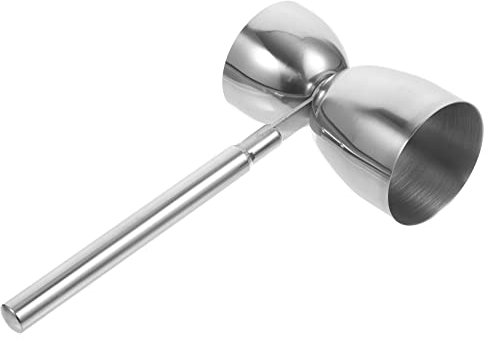 Cabilock Long Handle Double-ended Measuring Cup Jigger 2 Oz 1 Oz Jiggers Martini Jigger Double Shot Drink Jigger Bar Stainless Steel Clamps Cocktail Double Jigger Wine Cup Metal Small Glass