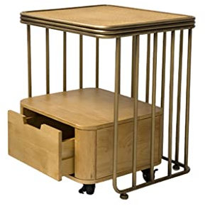 DYPASA Nightstand Retro Bedside Table Removable Small Bedroom Side Cabinet Classic Simple With Wheels Storage Locker for Living Room Tea Room Study Table