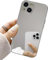 JANDM iPhone 14 Plus Glossy Hard Mirror Silver Plating Cute Women Girls Makeup Mirror Shockproof Camera Full Protection Case