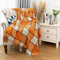 Quinnsus Orange Buffalo Plaid Überwurfdecke für Couch, weich, leicht, Herbst, Bauernhaus, Erntedankfest, Überwurfdecken, karierte Decke mit Quasten für Bett, Heimdekoration (127 x 152,4 cm)