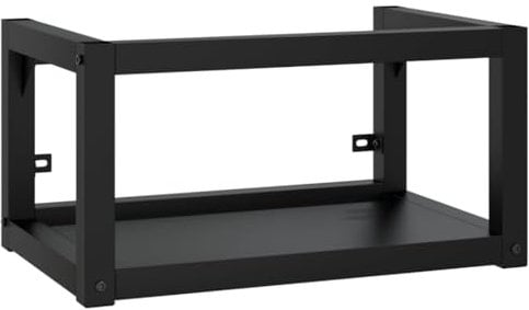 vidaXL Badezimmer Wand Waschtischgestell Waschbeckenunterschrank Unterschrank Badschrank Badregal Waschtisch Badmöbel Schwarz 59x38x31cm Eisen