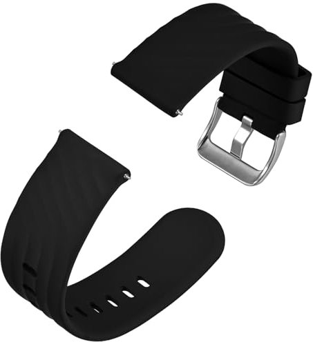 Anbeer Bracelets de Montre en Silicone 20mm, Sport Remplacement Bracelet en Caoutchouc à Libération Rapide pour Hommes Femme, Extra Long