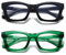 Hubeye 2er-Pack Retro Lesebrille für Damen Übergröße Anti-Blaulicht-Computerlesegerät Katzenauge Rahmen Modische Damenbrille 1.75
