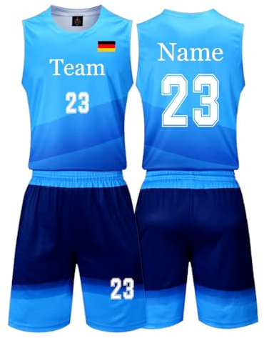 Benutzerdefiniert Basketball Trikot & Short Kinder Herren Set mit Namen Nummer Team Logo Basketball Shirt