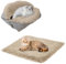 ToKinCen Katzenbett Haustierbett für Katzen und Kleine Hunde - 2 in 1 Waschbares Plüsch Hundebett - Weiche Flauschige Matte Katzensofa Katzendecke (Braun)