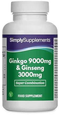 Ginseng & Ginkgo Biloba Tablets | Ultra High Strength Formula | Vegan & Vegetarian Friendly | Popular Supplement for Supporting Vitality and Mental Performance | 360 Tablets | Manufactured in The UK