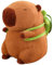 Gxhong Capybara Plush Toy, Simulation Capybara Plüschtier, 35CM Capybara Tragende Schildkröte, Niedliche Capybara Kuscheltier für Kinder Geburtstagsgeschenk