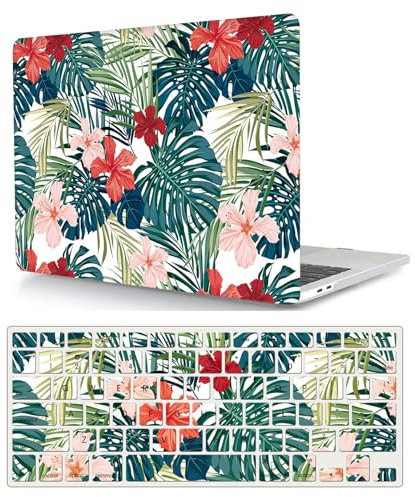 Funda Dura Compatible con Macbook Pro 13 Pulgadas 2015 2014 2013 2012 Versión A1425 A1502 con Pantalla Retina, Plástico Carcasa Delgada Cubierta Protectora & Cubierta para Teclado - Flores Rojas