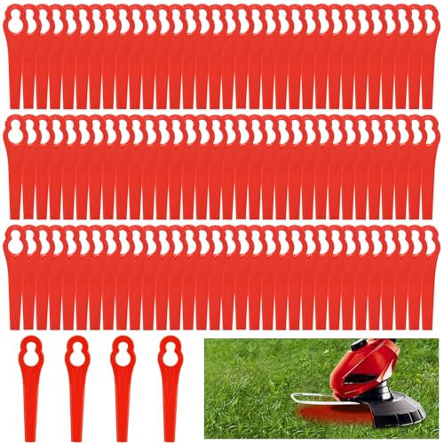 Lame per Tagliaerba, 100 pezzi Coltello tagliaerba, Coltello Tagliaerba Coltello, Lame Di Ricambio in Plastica, Rosso Lame Tosaerba Sostituzione, Lame per Tagliabordi in Plastica, per Tagliabordi