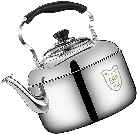 Hervidor de té de acero inoxidable Tetera con silbido Caldera de agua caliente Hervidor de fondo plano de metal Hervidor de inducción Hervidor con sonido Hervidor de estufa para cocina Camping Gas