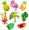 Sommerparty Deko Folienballon, 8 PCS Flamingo und Ananas Ballon set, Kaktus Kokosnuss BaumTropische Ballon, Hawaii Palme Ballons, Pool Strandparty Dekoration Balloons, für Geburtstag Pool Party (B)
