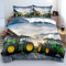 Bedding Bettwäsche 150x200 cm Farm Traktor Mechanisch Motiv Bettbezug 150x200 Set 3-Teilig 3D Mähdrescher Tractor Druck Bettbezügen Microfaser Mit Reißverschluss Eckbänder + 2 Kissenbezüge 80x80 cm