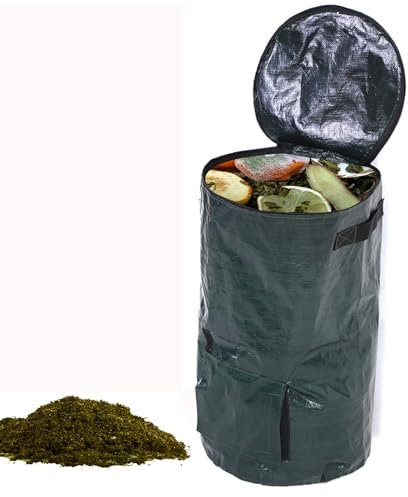 Sac à compost de jardin, 2 tailles, bacs à compost réutilisables, poubelle extérieure, sacs à déchets de cour, seau de paillis pour cuisine, sac à outils de jardin pour charger (35 * 60)