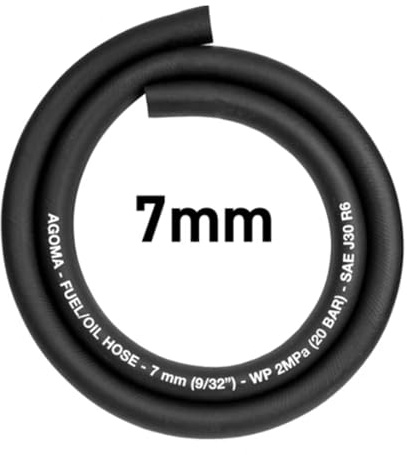 AP Supplies Reinforced Fuel Hose 7mm x 5m, Oil Resistant