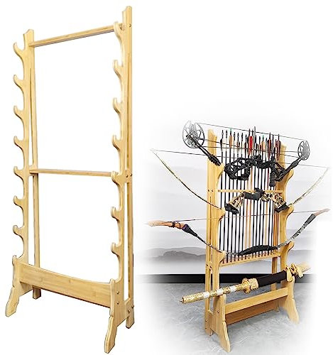 Multilayer Floor Standing Sword Stand, 4-8 Layer Samurai Sword Display Holder Stand Weapon Rack, Vertical Martial Arts Sword Hanger for Katana Wakizashi Tanto Support All Swords