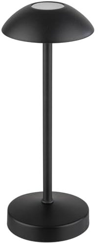 APS 17036 ALVA Kabellose USB-C Tischleuchte, Fartemperatur und Helligkeit einstellbar, spritzwasssergeschützt IP 54, inkl. Dockinstation und Fernbedienung, Schwarz