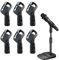 6PCS Microphone Clips,Adjustable Angle Mic Holder Clips for Microphone Rubber Flexible Mic Holder Black Wireless Mic Holder Clamp for Mic Stand Handheld Microphones Recording Condenser Microphone