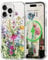 L-FADNUT Magnetic for iPhone 14 Pro Case, Compatible with Magsafe Floral Pattern Design, Clear Girly Flower Cover Slim Bumper Shockproof Protective Phone Case for iPhone 14 Pro Green