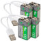tka Köbele Akkutechnik 9V Batterie: 4er-Set Li-Ion-Akkus Typ 9-V-Block mit USB-C, 340 mAh, 3.060 mWh (9V Block Batterien, Block Batterie Akkus, Spielzeug)