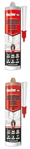 fischer - Pack Solución Total Gris y Terracota | Adhesivo Sellador de Alta Elasticidad y Adherencia | Pintable y Resistente a UV | Uso en Construcción, Automoción y Techos | 290ml