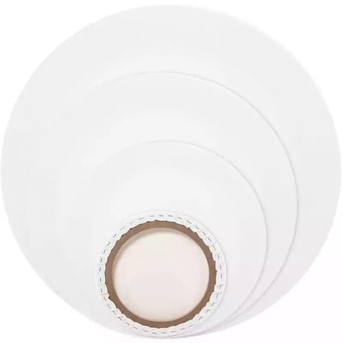 SHINEOFI Tela Rotonda Bianca 7.68In Per Pittura a Olio E Acrilico Telaio in Legno Spesso E Teso Supporto Robusto Per Artisti Ideale Per Dipingere E Hobby Creativi