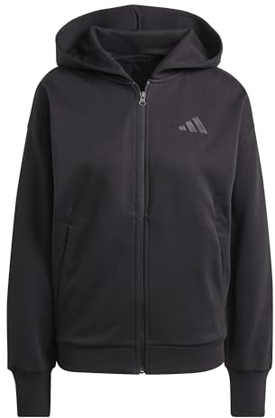 adidas Femme all SZN Fleece Full-Zip Hoodie, Black, XXL