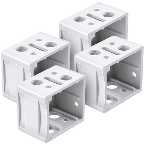 4 Pcs Window Blind Brackets Plastic Profile Box Mounting Bracket Blinds，White Color Headrail Track End Holder Parts for Window-blinds Installation Use