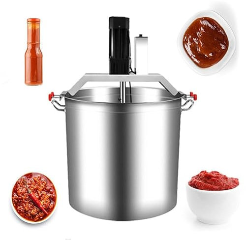 Automatic Food Mixer Pot, 40L/80L/140L Stainless Steel Stand Mixer, Kitchen Food Mixer, with Double Stirring Paddle, Hot Pot Seasoning Bottom Soup Sauce Stirrer,40L