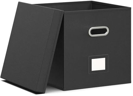 Stapelbarer Ordnerhalter mit Deckel – Aufbewahrungsbox für Aufnahmen aus Vinyl aus Leder, faltbarer LP-Organizer, kann bis zu 80 Singles von 30 12 Zoll aufbewahren, Des,