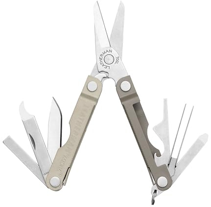 Leatherman Micra, Winter Fog | Stainless Steel Keyring Multi-Tool with Scissors & 9 Tools